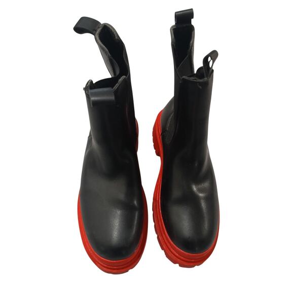 Zara Red & Black Boots 8" - Picture 2 of 5